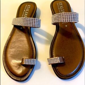 Italian Shoemaker studded flip flops